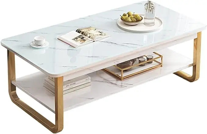 Rectangular SS Frame Centre Table With Glass TOP