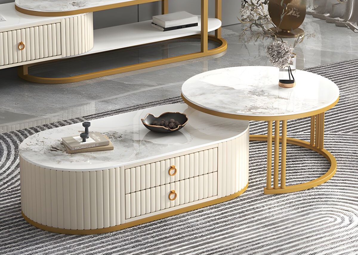 Stainless Steel Oval Centre Table