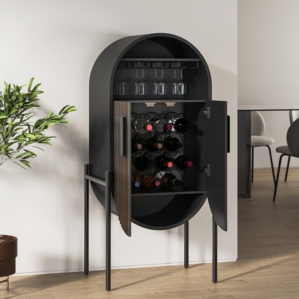 Bar Cabinet in Oval Shape | Stylish and Functional Design
