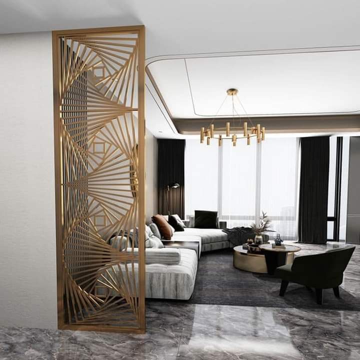 Modern Stainless Metal Partition in Living Room – PC HOME DECOR
