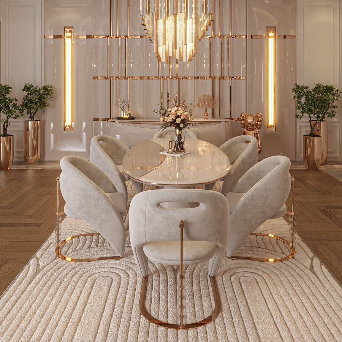 Dinning Table Chairs, Set of 6 pcs