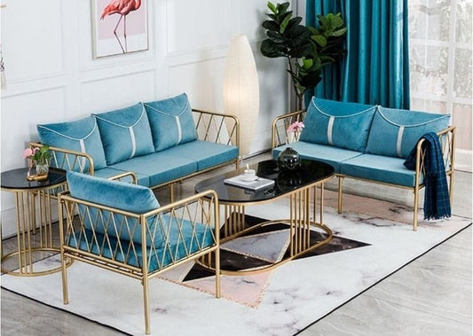 Metal Sofa Set With Centre Table Combo