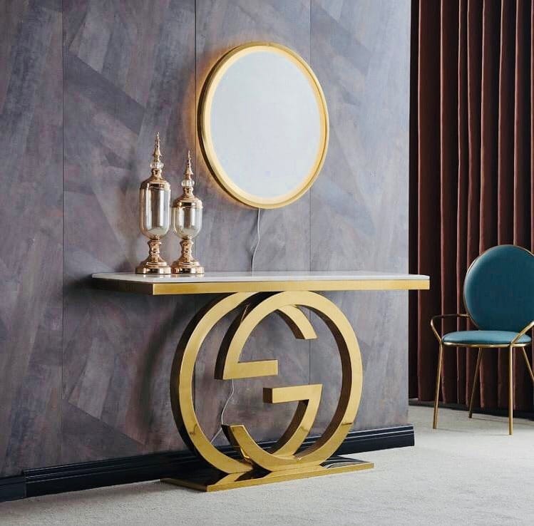 Premium Entryway Console,Gold