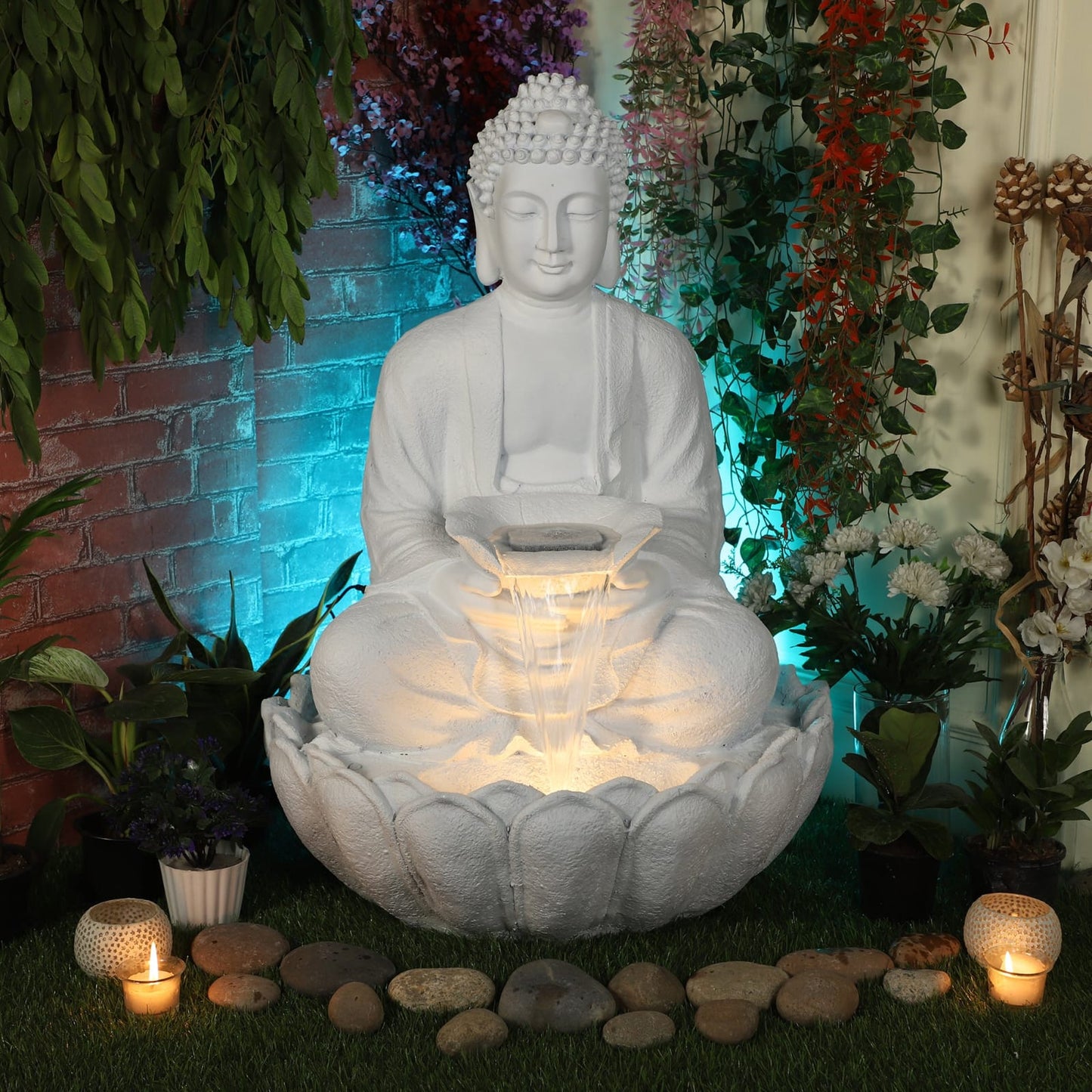 White Buddha Fountain 3 feet
