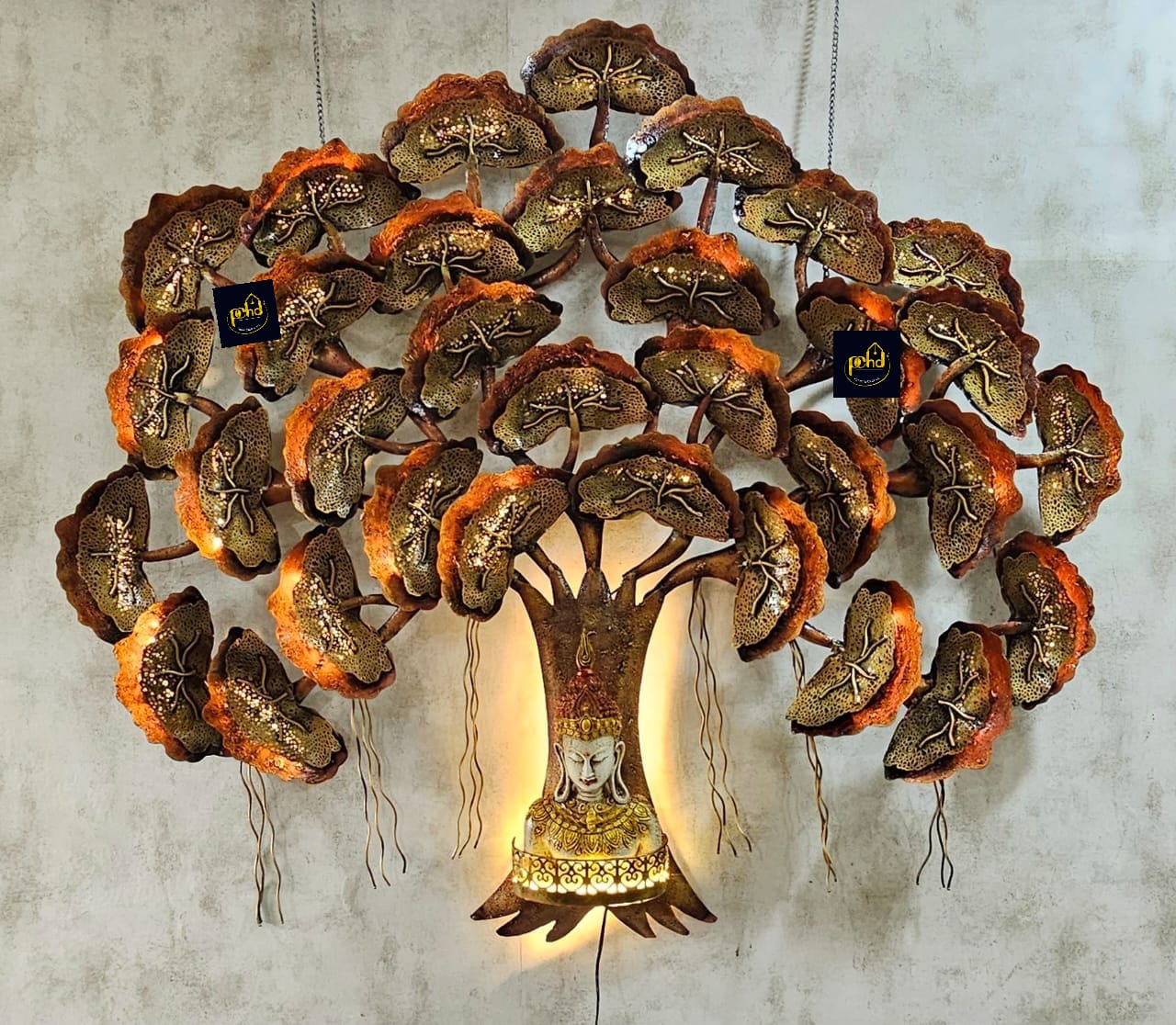 Big Tree With Resin Buddha, 5feet