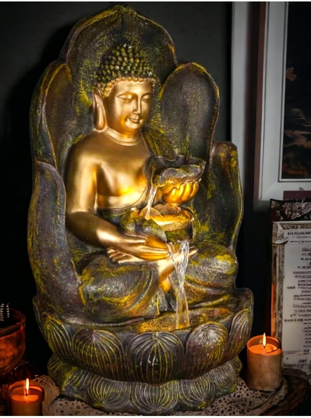 Buddha Fountain With Two Bowl,Antique