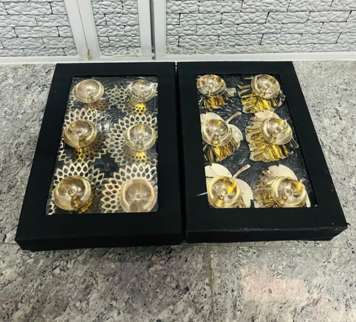 Brass Leaf Diya (2 boxes)