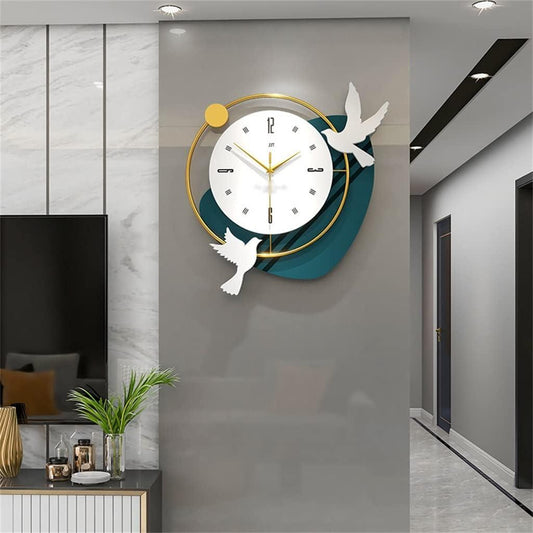 Metal Wall Clock With Bird Design