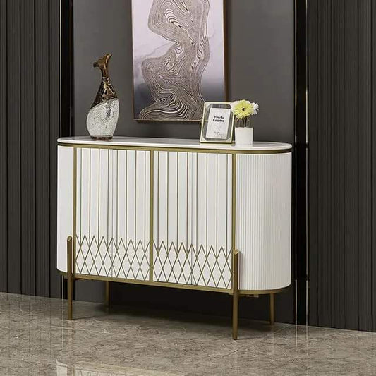 Premium Stainless Steel Frame With Side Doors Console Table