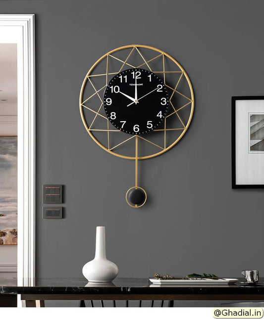 Black Dial Geometric Wall Clock