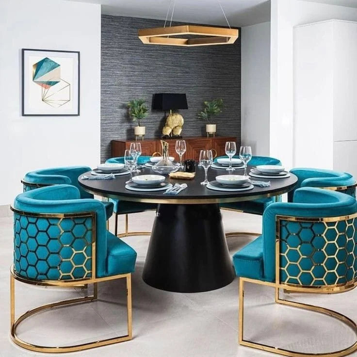 Exclusive 4 Seater Round Dinning Table,Green