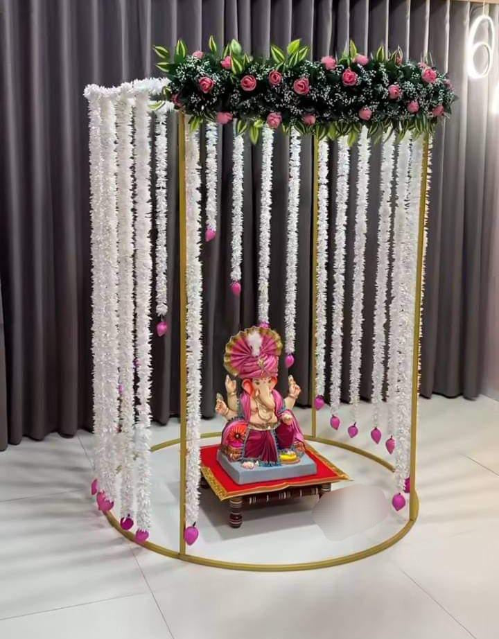 Backdrop Round Mandir Stand FOR Decorating Ganpati Fest