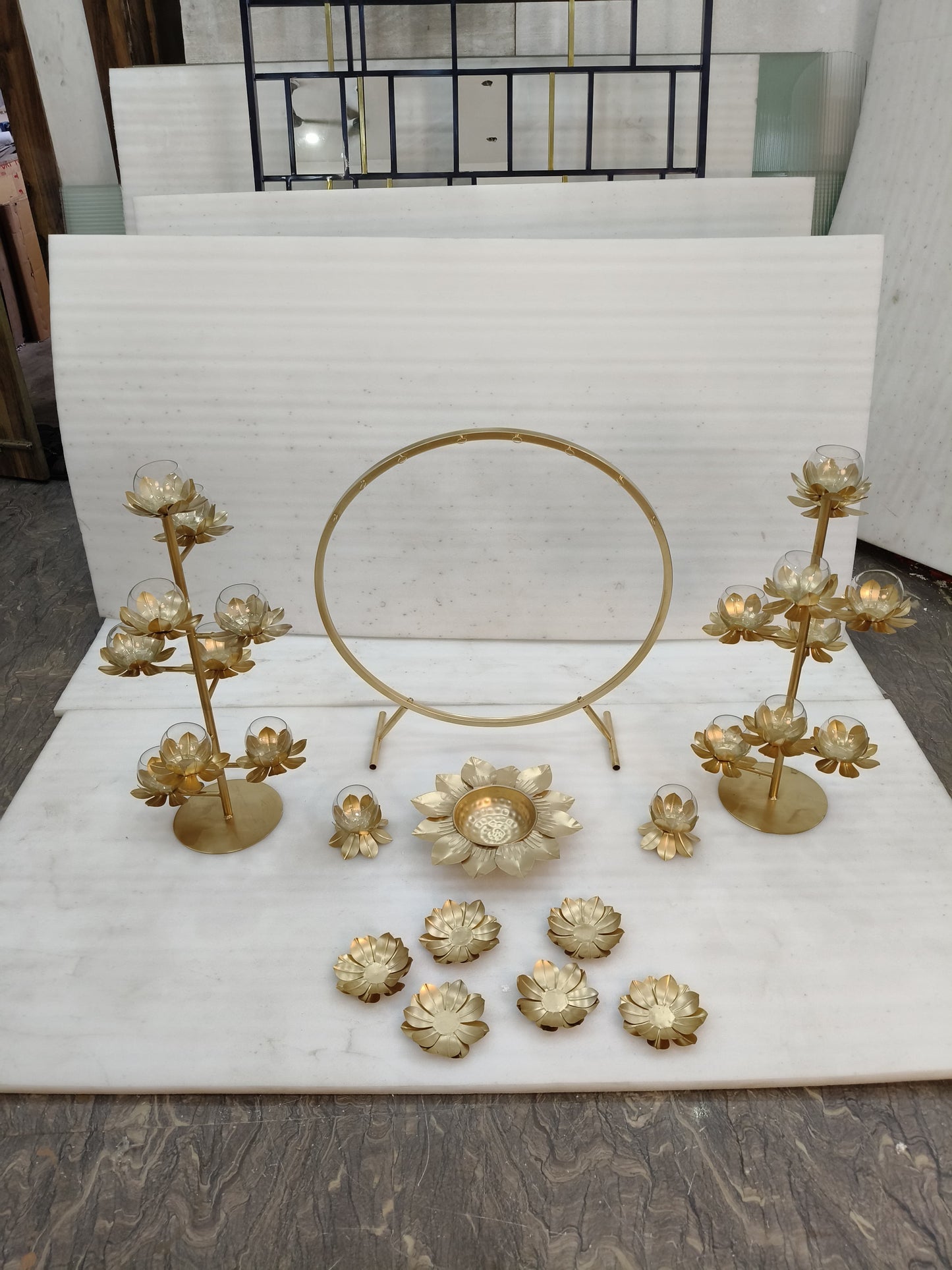 Round Backdrop Combo Set For Ganpati Festival (Set of 31 pcs)