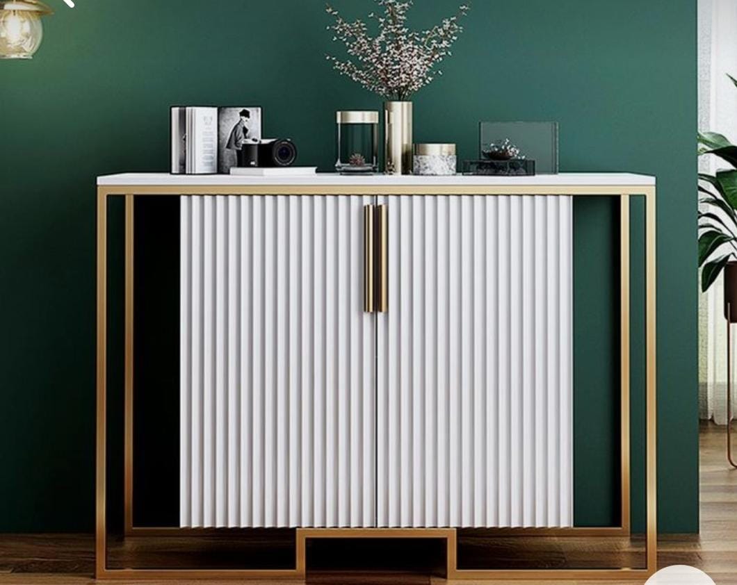 Storage Console Table With Metal Frame