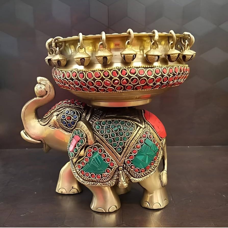 Brass Elephant Urli