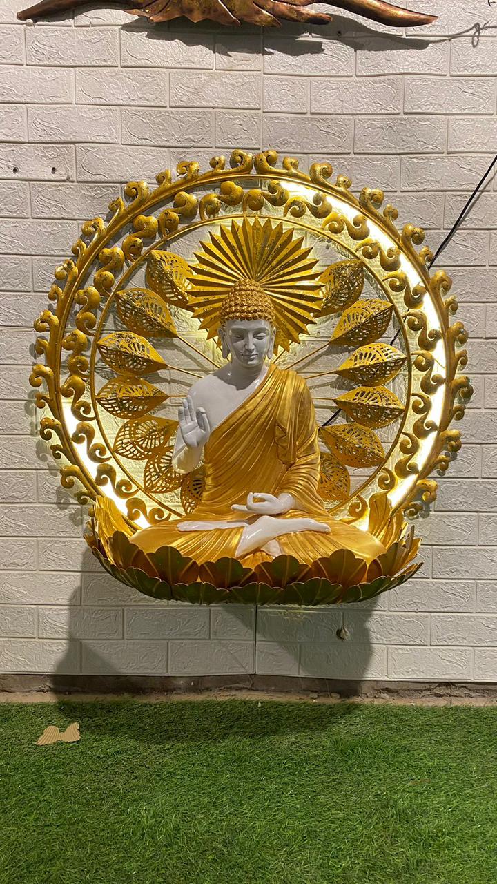 Golden Buddha Wall Art with LED Illumination