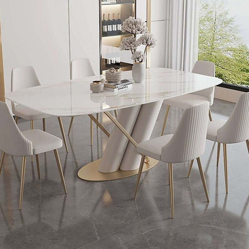 Unique Style Dinning Table With 6 chairs and Marble Top