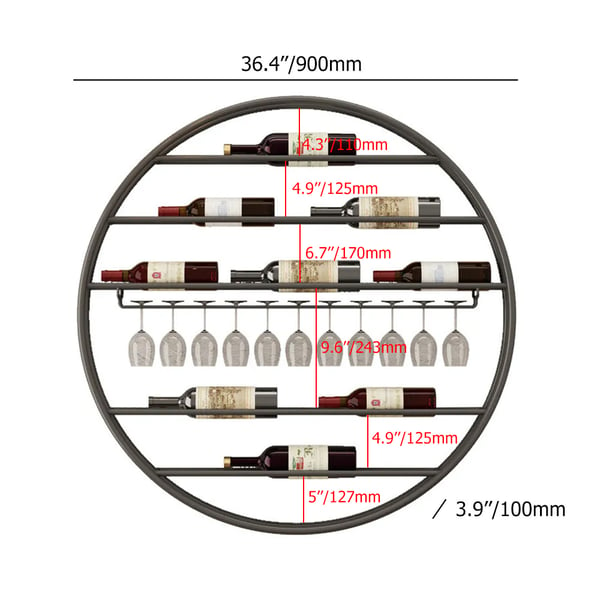 Round Wine Rack Wall Mounted | Stylish and Space-Saving Storage Solution