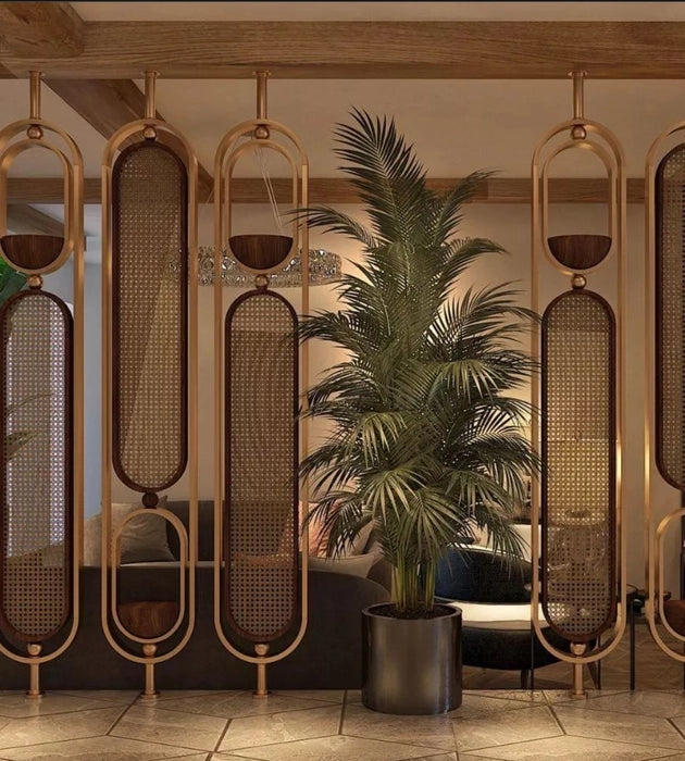 Stainless steel Metal Partition in Gold PVD – PC HOME DECOR