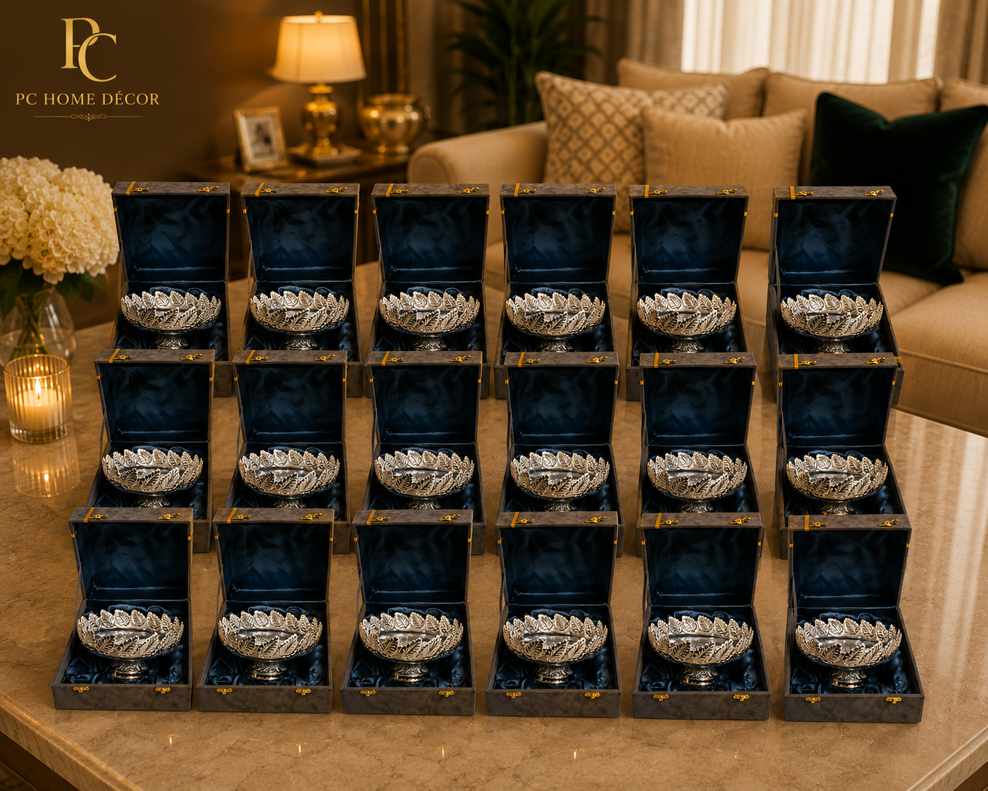 Premium Fruits Bowl Gift Set with Velvet Box (set of 20 pcs )
