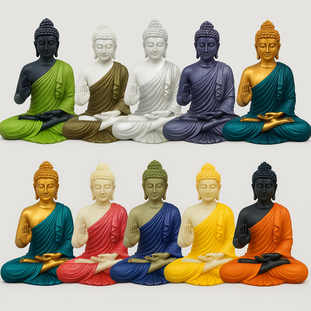 Blessing Buddha Ideol, Multi colour Meditation Pose