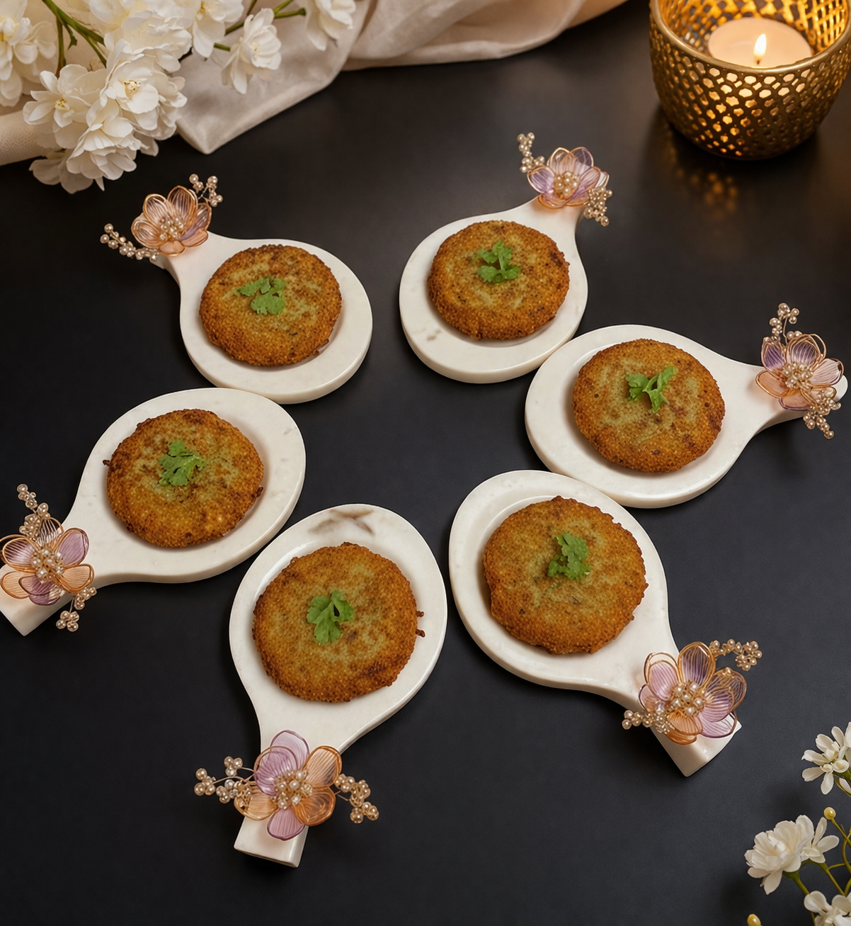 Elegant Floral Spoon Rest Set
