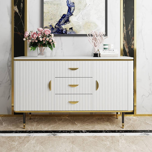 Stainless Steel White console Table