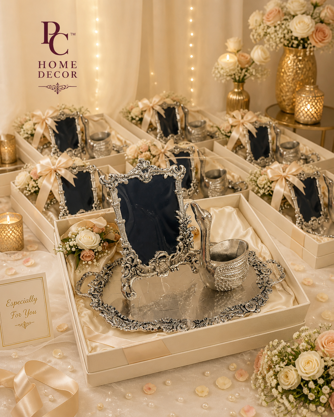 Royal Wedding Gift Hamper Set – Silver Tray Collection