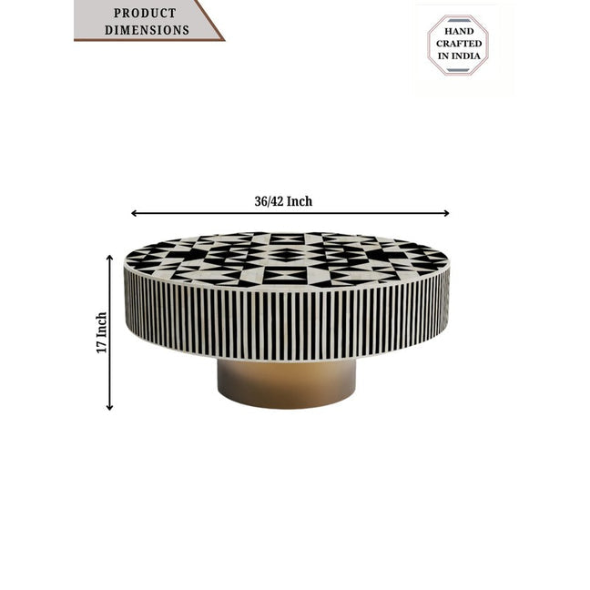 Zenia Bone Inly Centre Table - Black