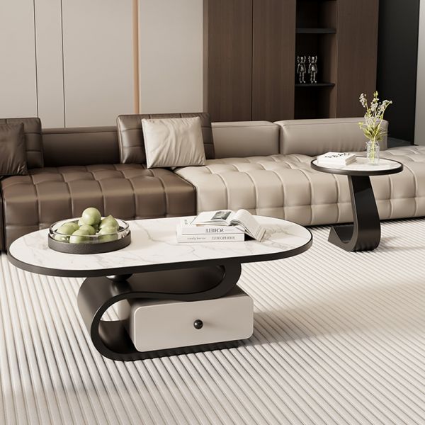 Modern Dual-Layer Coffee Table Set