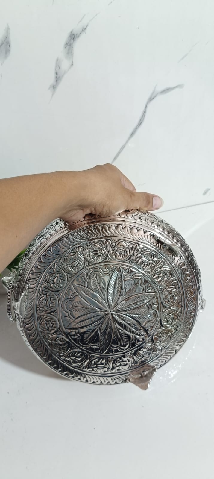 Handmade Peacock Carved Heavy-Gauge Urli