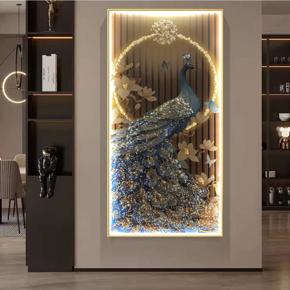 Imported Crystal Wall Art, Peacock