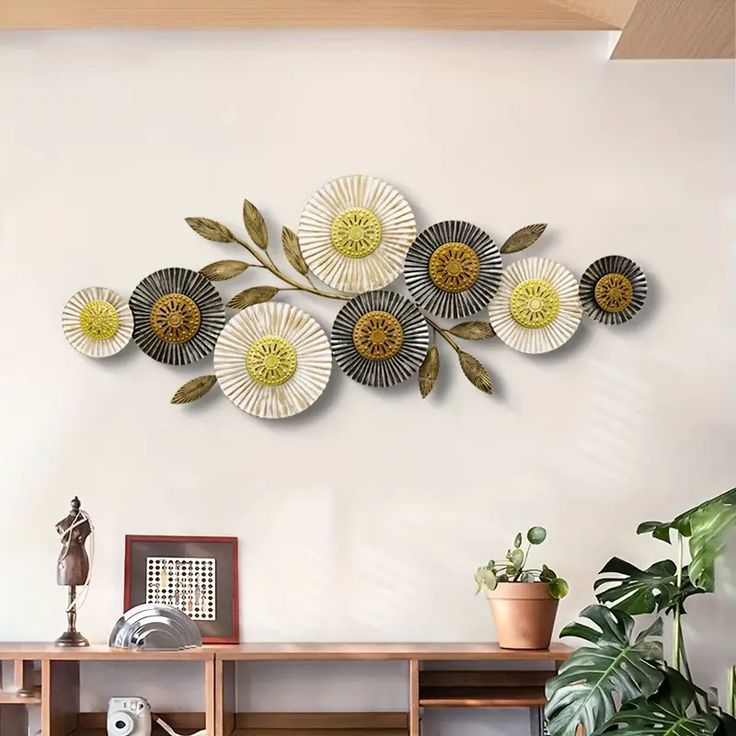 Golden Bloom Metal Wall Art Décor