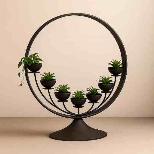 Dhyan Mandala Planter – Sculptural Forged Iron Display