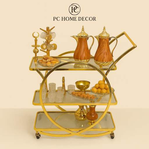 Golden Luxe Bar Trolley -PC Home Decor
