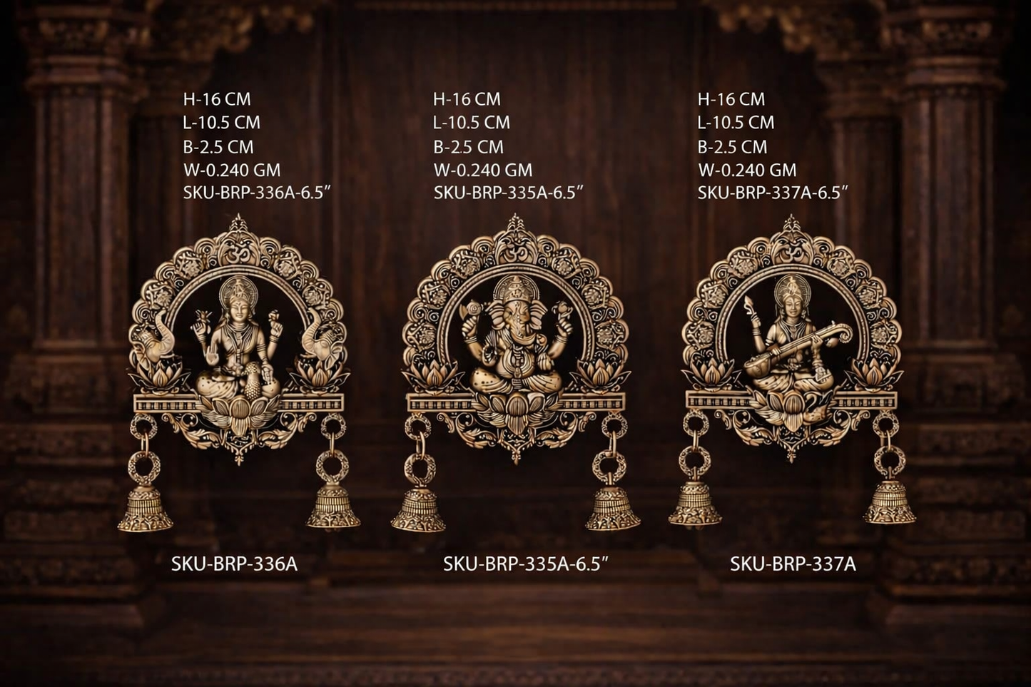 Royal Brass Divine Wall Hanging Set (Set of 3)