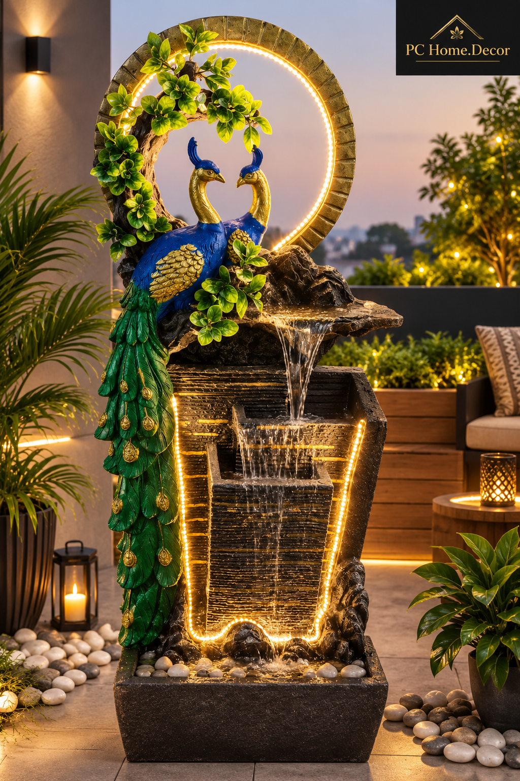 Peacock Water Fountain