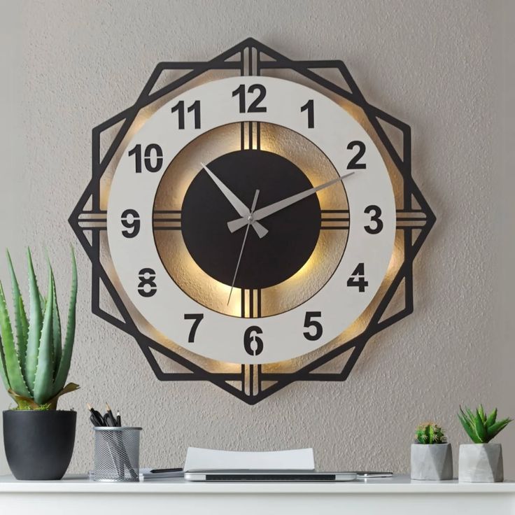 Hexa Metal Wall Clock