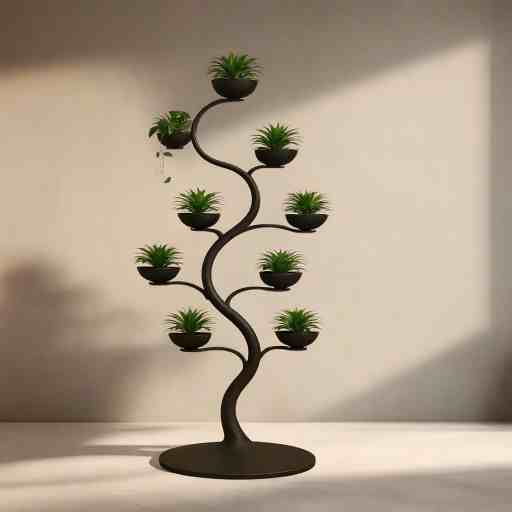 NaagValli Planter – Sculptural Rhythm in Iron and Life