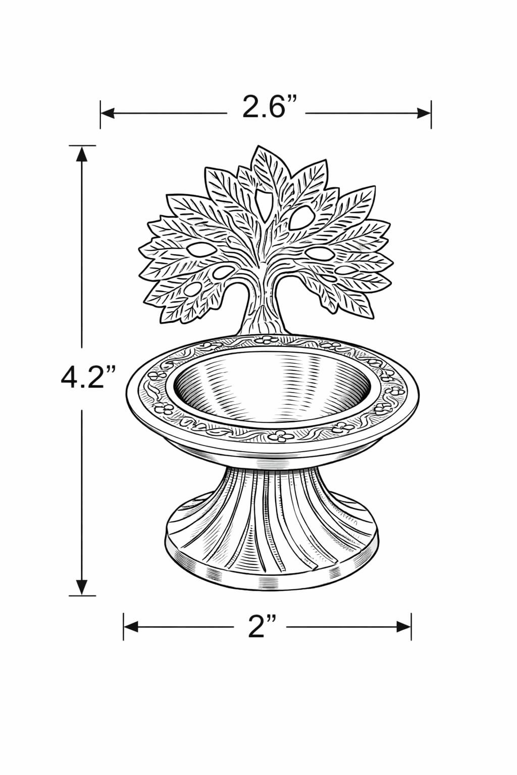 Pure Brass Kalpariksha Diya, Set of 2 pcs