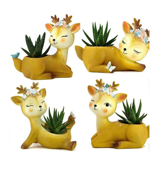 Polyresin Deer Small Pots with Planter