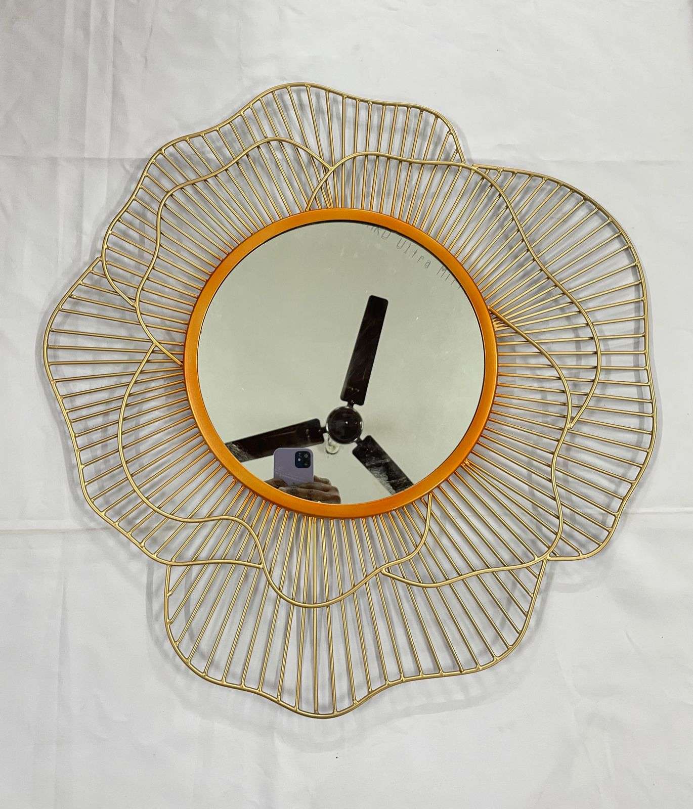 PC Home Decor | Small Abstract Sun Wall Mirror, Gold