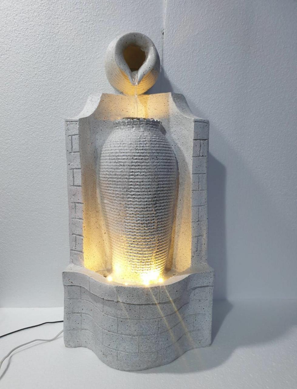 PC Home Decor |White Big fibre matka Fountain