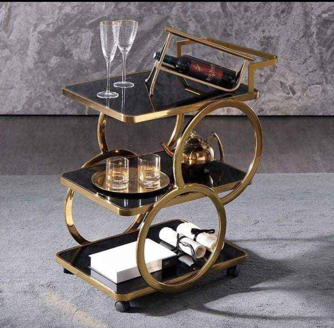 3 Tire Stainless Steel Bar Trolly