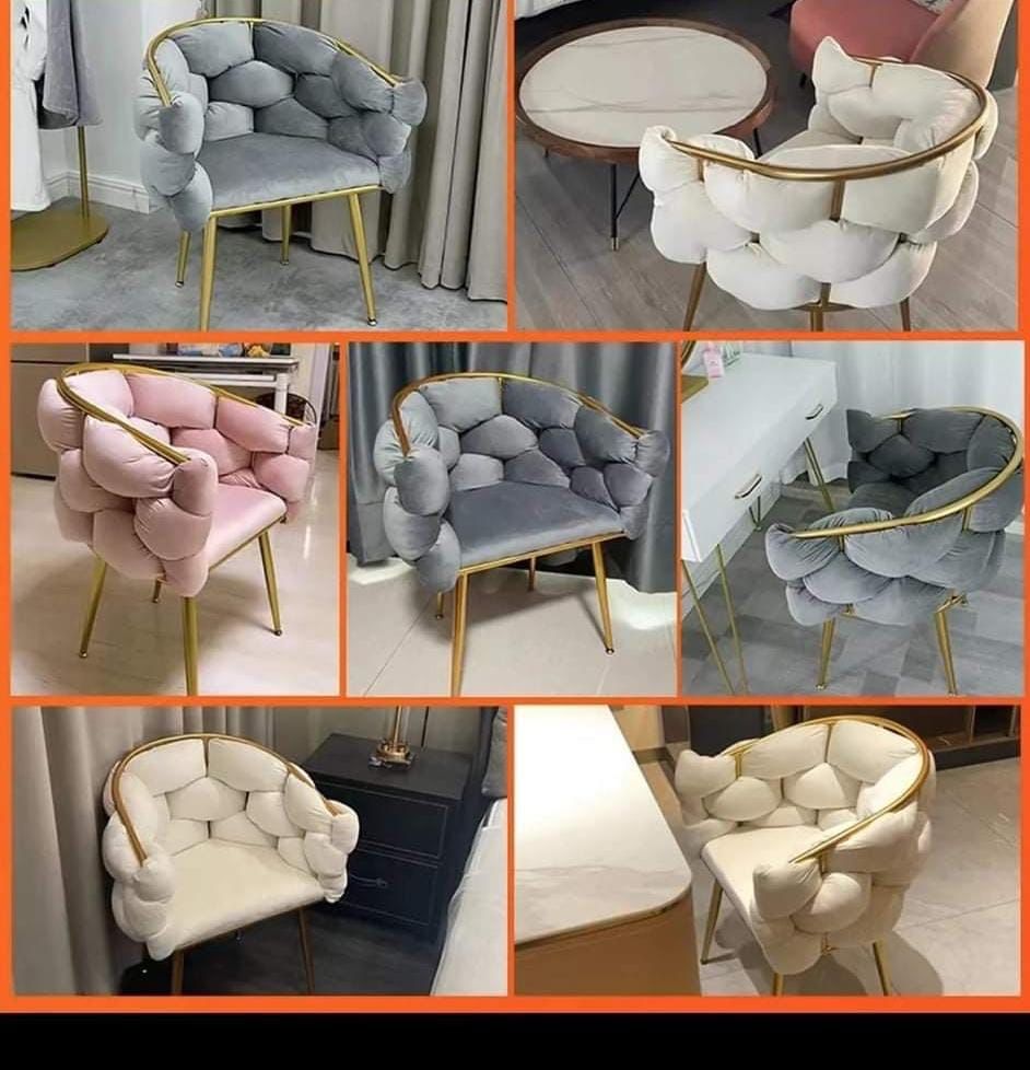 PC Home Decor | Set of 2 Block Imported Chairs Set, White and Gold