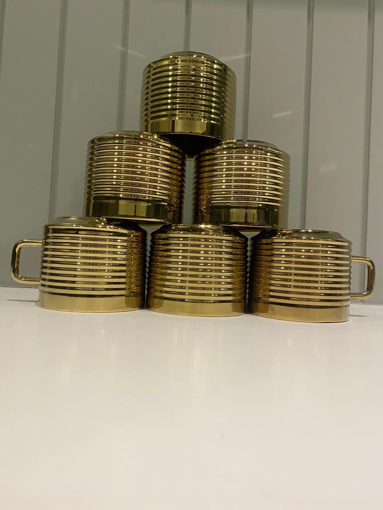Exclusive Gold Tea/Coffee Mug Set of 6pcs for Premium Elegance