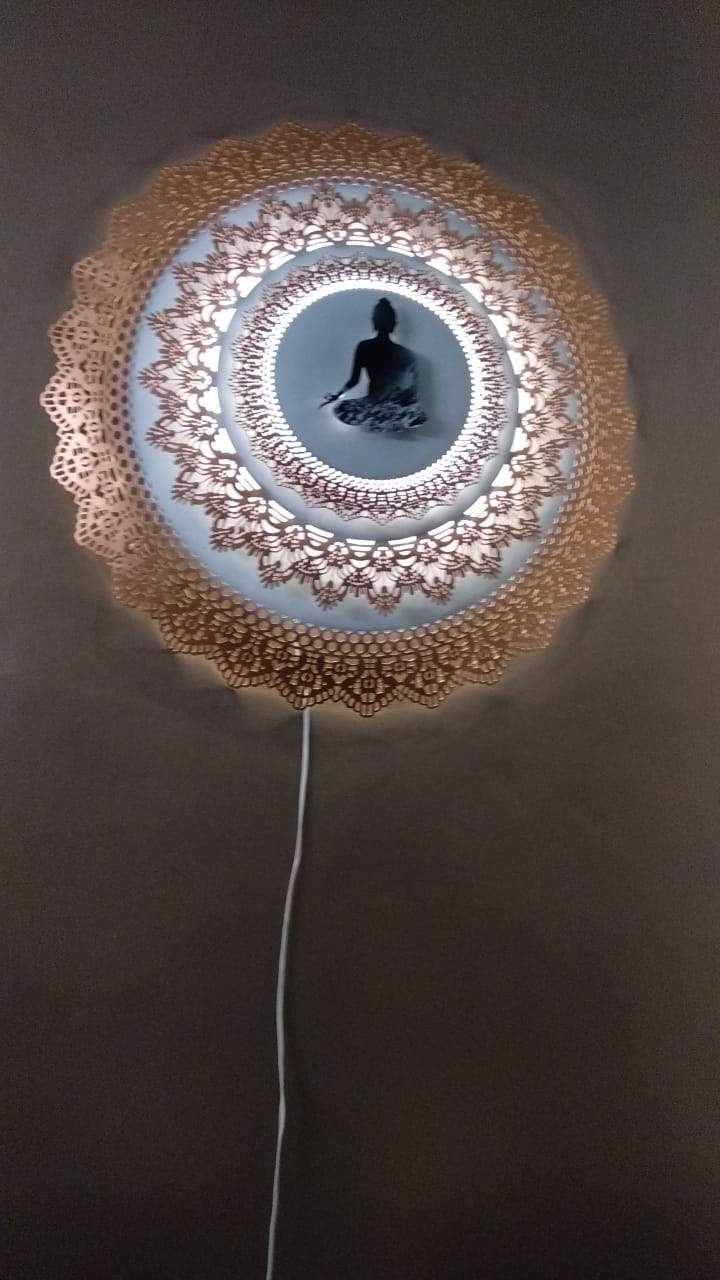 Buddha Circle Decor With LED Light