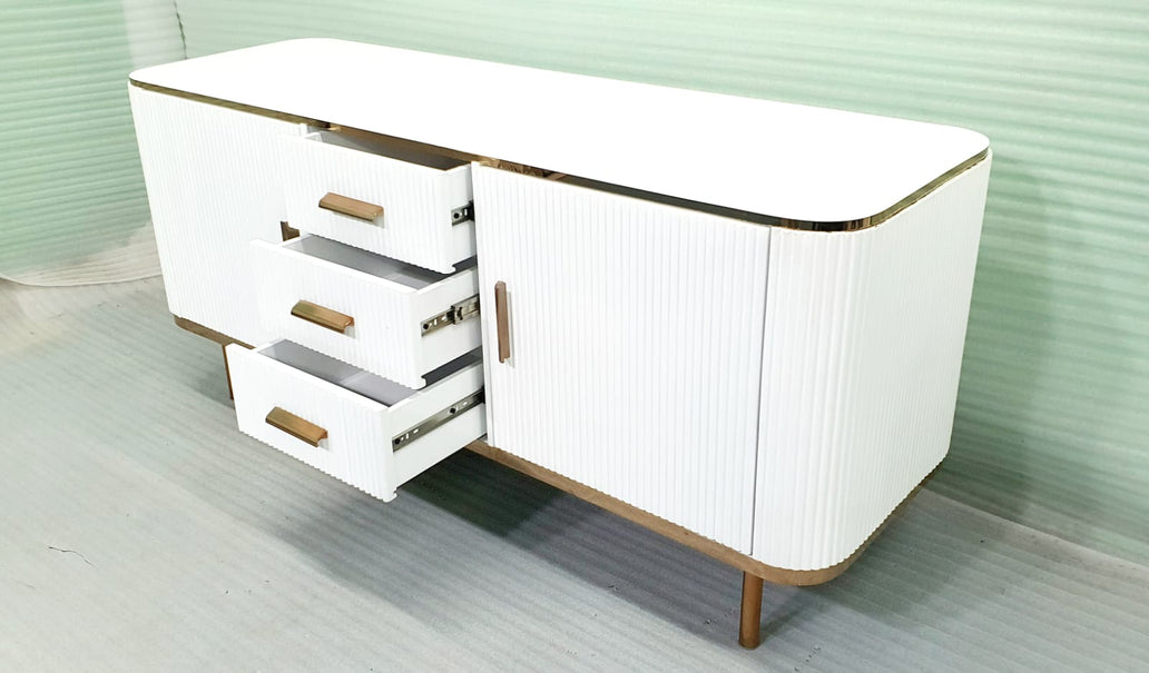 Stainless Steel White console Table