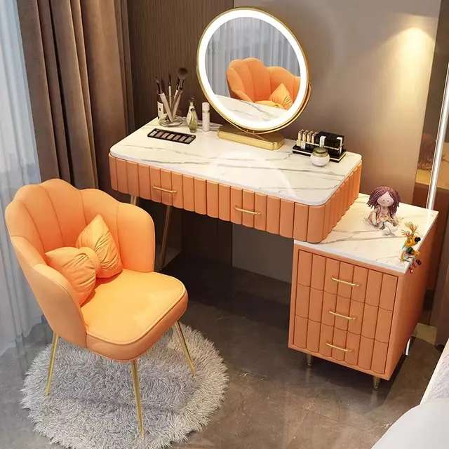 Modern Dressing Table With Chair and Mirror