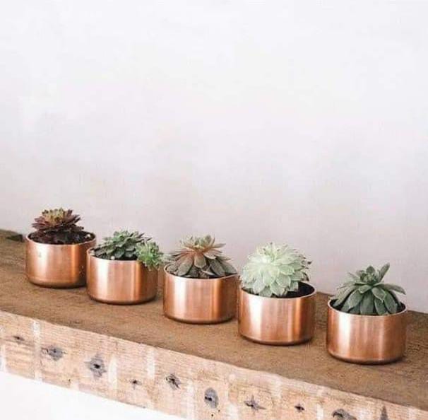 Metal Round Tiny Pots (set of 5),Flower Pots